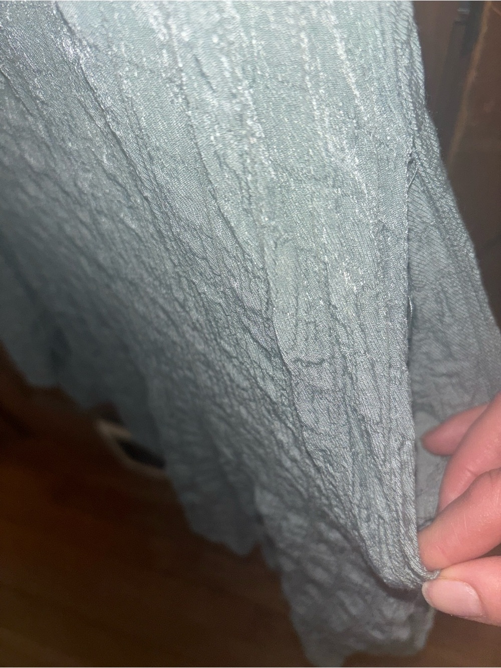 NWOT Sonoma Sage Green Sleeveless Tiered Midi with Ruffle Shoulders - Picture 5 of 5